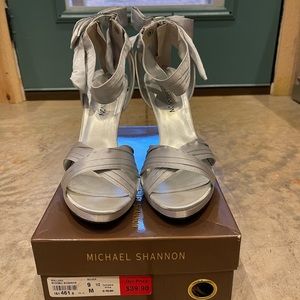 Michael Shannon Mallard Silver Open Toe Heel